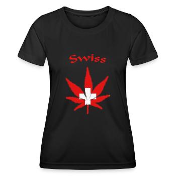 Swiss, Schweiz, Switzerland - Frauen Funktions-T-Shirt - Schwarz - Vorne - AI Model Female 172 light (172cm)