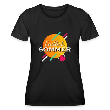 Endlich Sommer - Frauen Funktions-T-Shirt - Schwarz - Vorne - AI Model Female 172 light (172cm)