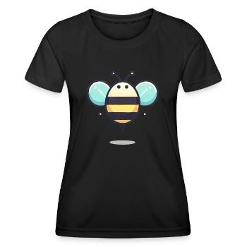 Minimalistische süße Biene Illustration - Frauen Funktions-T-Shirt - Schwarz - Vorne - AI Model Female 172 light (172cm)