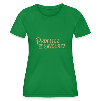Profitez et savourez - T-shirt sport Femme - vert - Devant - AI Model Female 172 dark (172cm)