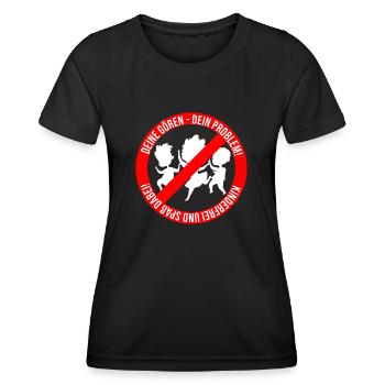 Deine Gören - Dein Problem! - Frauen Funktions-T-Shirt - Schwarz - Vorne - AI Model Female 172 light (172cm)