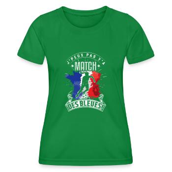 Les Bleues Footballer. Women's France Team - Women's Functional T-Shirt - kelly green - Front - AI Model Female 172 dark (172cm)