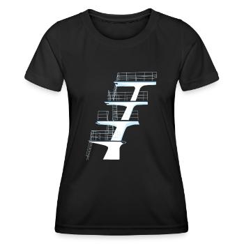 tour de plongée piscine extérieure - T-shirt sport Femme - noir - Devant - AI Model Female 172 light (172cm)