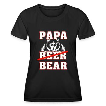PAPA BEER BEAR - Frauen Funktions-T-Shirt - Schwarz - Vorne - AI Model Female 172 light (172cm)