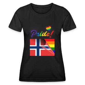 Fierté d’Oslo - T-shirt sport Femme - noir - Devant - AI Model Female 172 light (172cm)