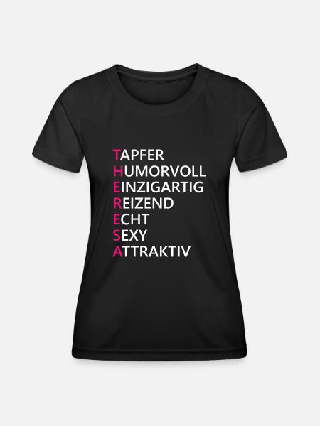 Theresa Name Geschenk - Frauen Funktions-T-Shirt - Schwarz
