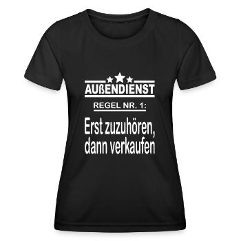 Service sur le terrain Devis Technicien de service Service à la clientèle - T-shirt sport Femme - noir - Devant - AI Model Female 172 light (172cm)