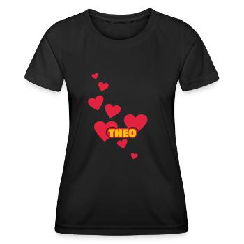 I love Theo Theobald - Women's Functional T-Shirt - black - Front - AI Model Female 172 light (172cm)