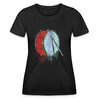 encre de tambour - T-shirt sport Femme - noir - Devant - AI Model Female 172 light (172cm)
