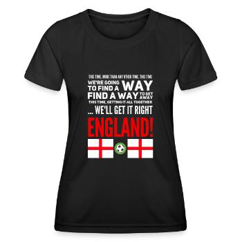 England Fußball - Frauen Funktions-T-Shirt - Schwarz - Vorne - AI Model Female 172 light (172cm)