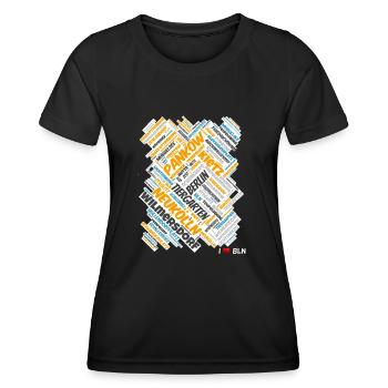 Berlin - T-shirt sport Femme - noir - Devant - AI Model Female 172 light (172cm)