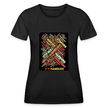 Hambourg - T-shirt sport Femme - noir - Devant - AI Model Female 172 light (172cm)