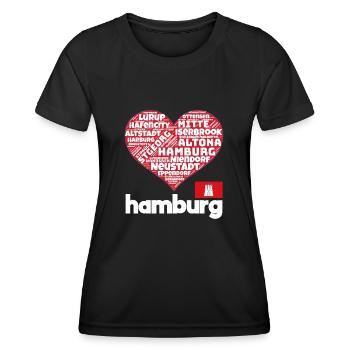 Hambourg - T-shirt sport Femme - noir - Devant - AI Model Female 172 light (172cm)