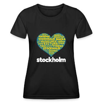 Stockholm - Frauen Funktions-T-Shirt - Schwarz - Vorne - AI Model Female 172 light (172cm)