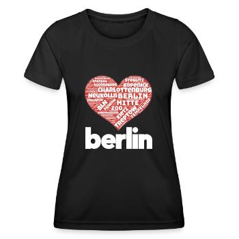 Berlin - T-shirt sport Femme - noir - Devant - AI Model Female 172 light (172cm)
