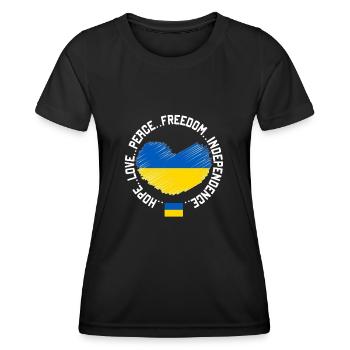 Ukraine - T-shirt sport Femme - noir - Devant - AI Model Female 172 light (172cm)