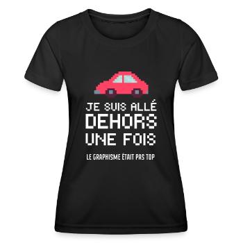 je suis allé dehors une fois - T-shirt sport Femme - noir - Devant - AI Model Female 172 light (172cm)