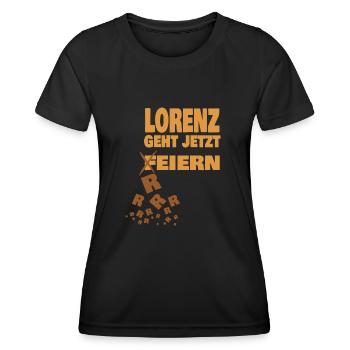 Jungeselle Lorenz - Frauen Funktions-T-Shirt - Schwarz - Vorne - AI Model Female 172 light (172cm)