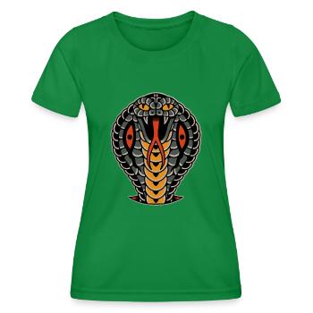 Style de tatouage à l’ancienne Cobra Snake - T-shirt sport Femme - vert - Devant - AI Model Female 172 dark (172cm)