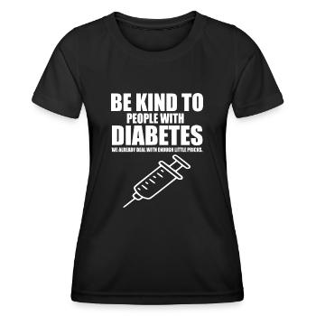 Diabetes prick funny quote - Women's Functional T-Shirt - black - Front - AI Model Female 172 light (172cm)