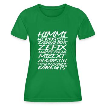 Himmi herrgott zagrament zefix bayerischer fluch - Frauen Funktions-T-Shirt - Kelly Green - Vorne - AI Model Female 172 dark (172cm)
