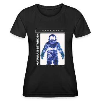 Matura bestanden Astronaut lustige Sprüche - Frauen Funktions-T-Shirt - Schwarz - Vorne - AI Model Female 172 light (172cm)