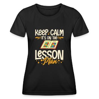 Plan de leçon Enseignant Planificateur préscolaire École - T-shirt sport Femme - noir - Devant - AI Model Female 172 light (172cm)
