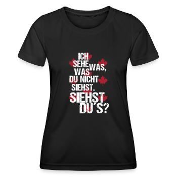 Kanada Wildnis Team Ahorn - Frauen Funktions-T-Shirt - Schwarz - Vorne - AI Model Female 172 light (172cm)