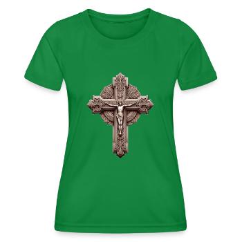 Croix Sacrée de Jésus-Christ - T-shirt sport Femme - vert - Devant - AI Model Female 172 dark (172cm)