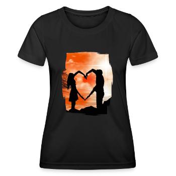 humeur saint valentine - T-shirt sport Femme - noir - Devant - AI Model Female 172 light (172cm)