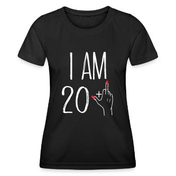 ICH BIN 20 + 1 Frau Geschenk zum 20-jährigen Jubiläum - Frauen Funktions-T-Shirt - Schwarz - Vorne - AI Model Female 172 light (172cm)