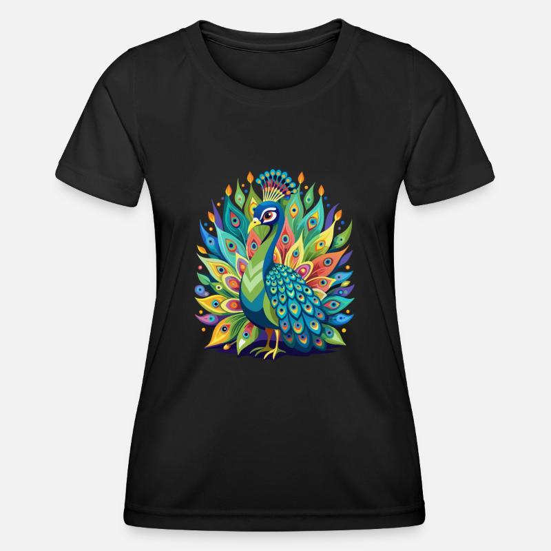 Peacock Magic - Women's Functional T-Shirt - black