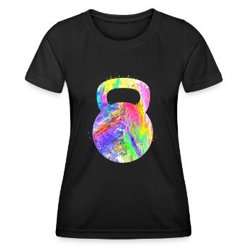 Kettlebell Workout Entraînement de fitness - T-shirt sport Femme - noir - Devant - AI Model Female 172 light (172cm)