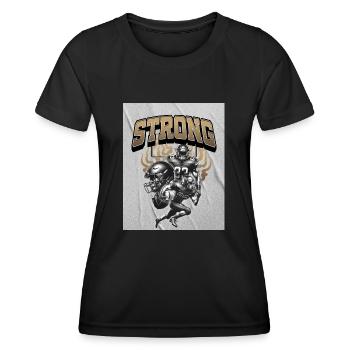 American Strong Football Design - Frauen Funktions-T-Shirt - Schwarz - Vorne - AI Model Female 172 light (172cm)