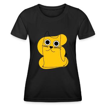Yellow Cat - Frauen Funktions-T-Shirt - Schwarz - Vorne - AI Model Female 172 light (172cm)