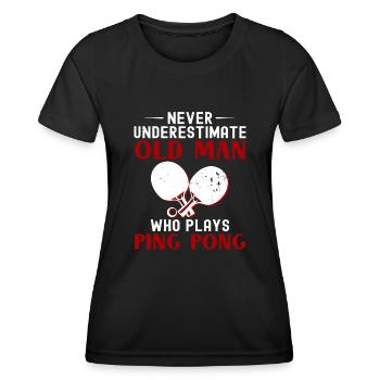 Joueur de tennis de table cadeau ping-pong tennis de table - T-shirt sport Femme - noir - Devant - AI Model Female 172 light (172cm)