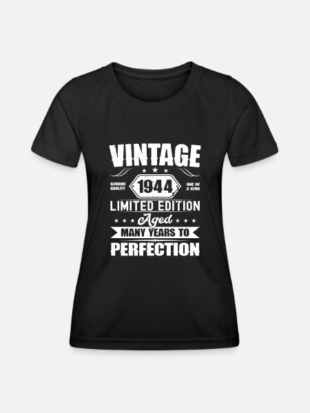 79 Geburtstag Geschenk Mann Frau 1944 Jahrgang - Frauen Funktions-T-Shirt - Schwarz