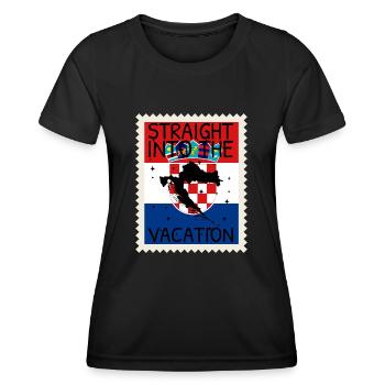 Kroatien Flagge Adria Zagreb Kroatische Fahne - Frauen Funktions-T-Shirt - Schwarz - Vorne - AI Model Female 172 light (172cm)