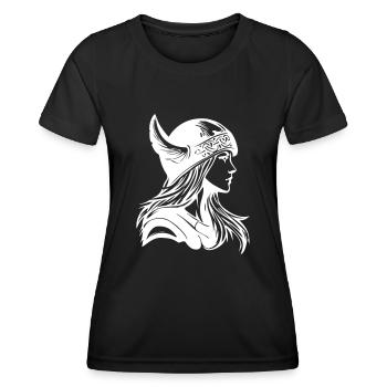 Wikinger Mädchen Kriegerin - Frauen Funktions-T-Shirt - Schwarz - Vorne - AI Model Female 172 light (172cm)