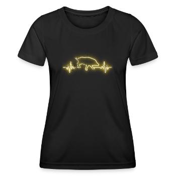 Wildschweinjagd Keiler Jagdhund - Frauen Funktions-T-Shirt - Schwarz - Vorne - AI Model Female 172 light (172cm)