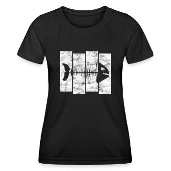 Arêtes de poisson pour pêcheurs, pêcheurs et enfants | Poissons - T-shirt sport Femme - noir - Devant - AI Model Female 172 light (172cm)