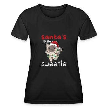 Cat Christmas Santa's little sweetie - Women's Functional T-Shirt - black - Front - AI Model Female 172 light (172cm)