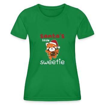 Roter Panda Weihnachten Santa's little sweetie - Frauen Funktions-T-Shirt - Kelly Green - Vorne - AI Model Female 172 dark (172cm)