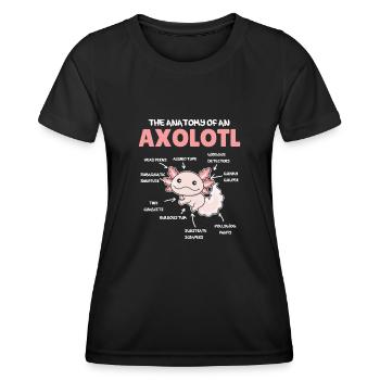 Axolotl Explication Anatomie d’un Axolotl - T-shirt sport Femme - noir - Devant - AI Model Female 172 light (172cm)