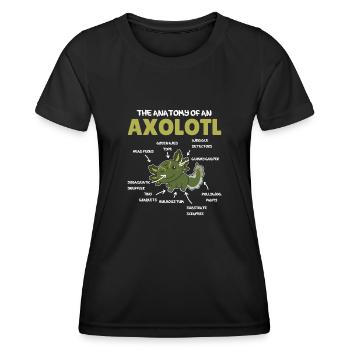 Axolotl Explication Anatomie d’un Axolotl - T-shirt sport Femme - noir - Devant - AI Model Female 172 light (172cm)