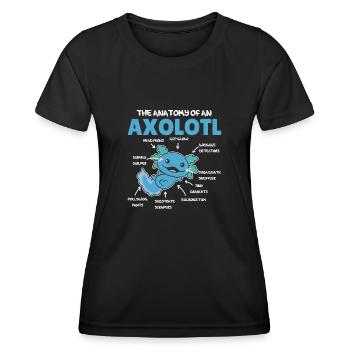 Axolotl Explication Anatomie d’un Axolotl - T-shirt sport Femme - noir - Devant - AI Model Female 172 light (172cm)