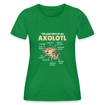 Axolotl Explication Anatomie d’un Axolotl - T-shirt sport Femme - vert - Devant - AI Model Female 172 dark (172cm)