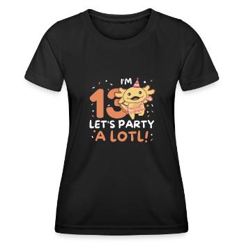 13. Geburtstag Axolotl dreizehn Jahre süß Axolotls - Frauen Funktions-T-Shirt - Schwarz - Vorne - AI Model Female 172 light (172cm)