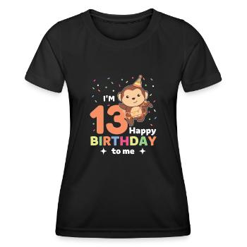 Singe pour les enfants de treize ans - T-shirt sport Femme - noir - Devant - AI Model Female 172 light (172cm)