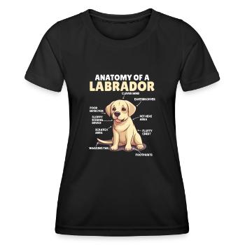 Explication du chien Anatomie d’un Labrador - T-shirt sport Femme - noir - Devant - AI Model Female 172 light (172cm)